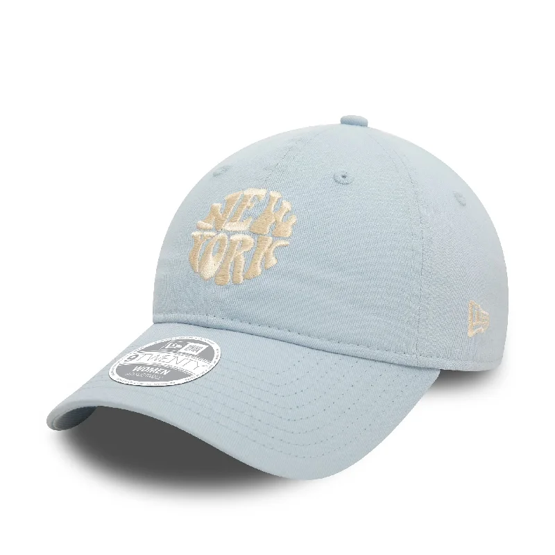Affordable Baseball HatsNew Era Womens Washed Pastel Blue 9TWENTY Adjustable Cap