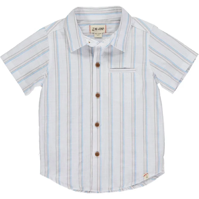 Men's Pattern Mixing Shirts for Creative StyleBoy's Newport Button Down Shirt In Cool Stripe