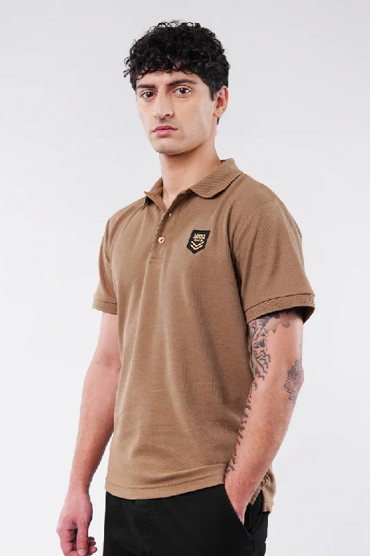 Men's Shirts with Hidden PocketsSignature Polo Shirt - Brown