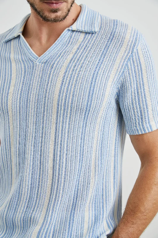 Men's Shirts with Belt LoopsETANNE POLO SHIRT - MERIDIAN ECRU STRIPE