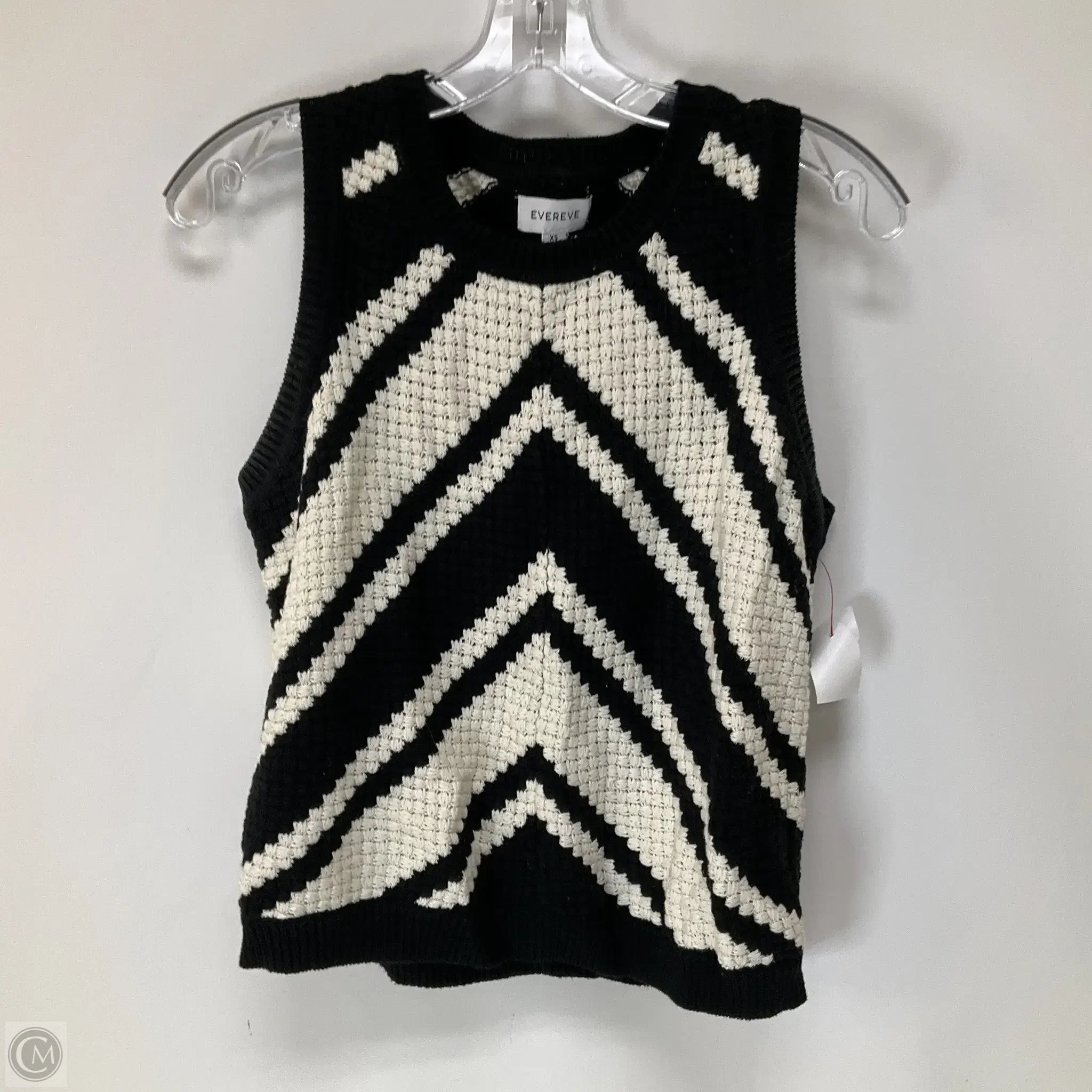 Men's Coats Made in ItalyVest Sweater By Evereve In Black & Cream, Size: Xs