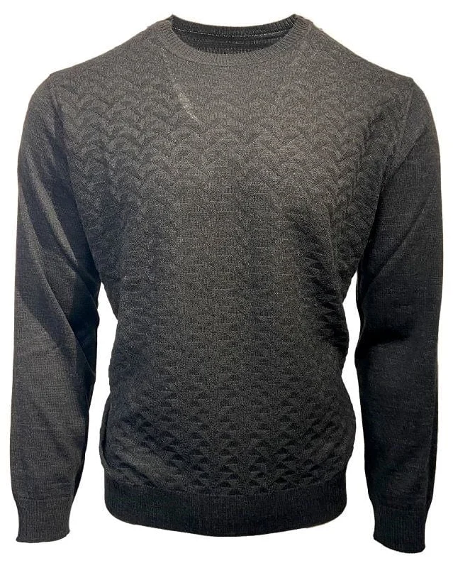 Men's Sweaters with Herringbone PatternsLeo Chevalier Crew Neck Sweater - 621631