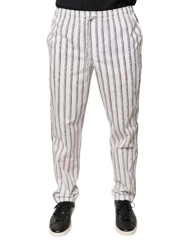 Men's Skinny JeansDolce & Gabbana Stripes Cotton Skinny Dress Men's Pants (Pre-Owned)