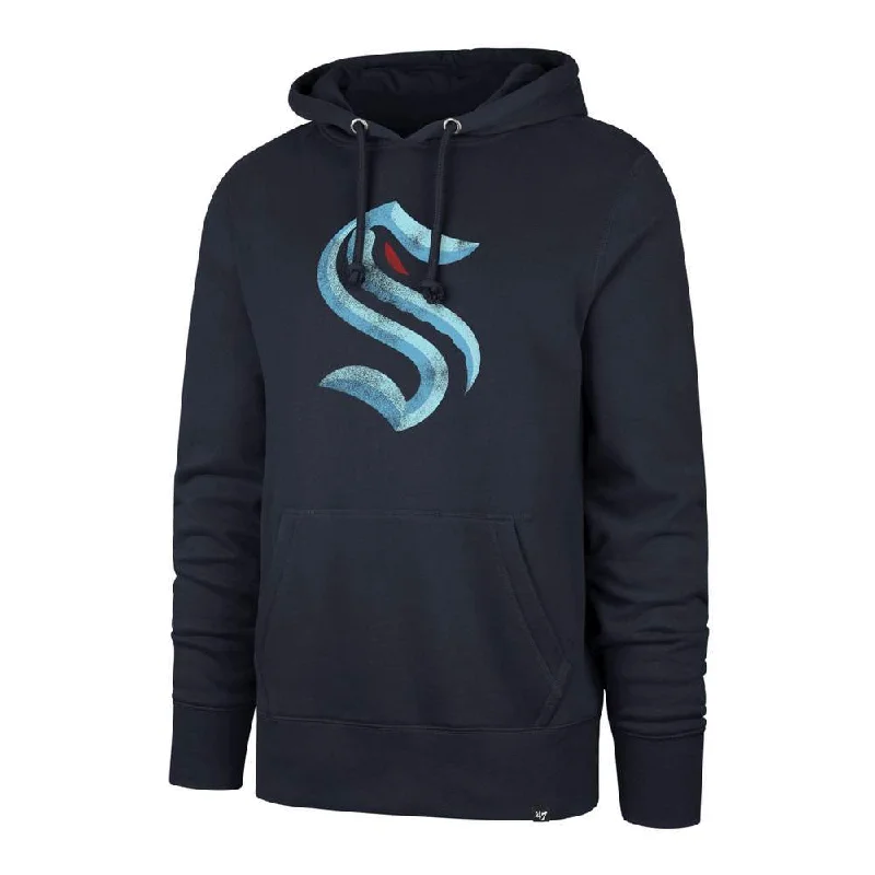 Men's Sweaters with Tapered Shapes‘47 Brand Distressed Imprint Headline Hoodie - Seattle Kraken - 544678 Men's Sweaters with Tapered Shapes‘47 Brand Distressed Imprint Headline Hoodie - Seattle Kraken - 544678