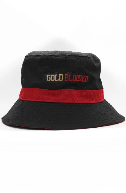 Quilted Winter HatsGold Blooded (Black Bucket Hat)