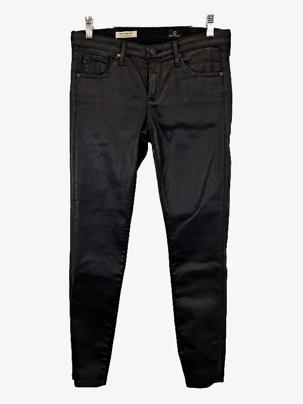 Best Fitting Men's JeansAG Jeans Stylish Faux Leather Stretch Pants Size S