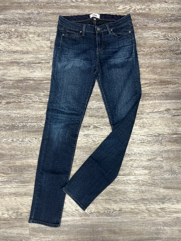 Men's Jeans with EmbroideryBlue Denim Jeans Designer Paige, Size 8