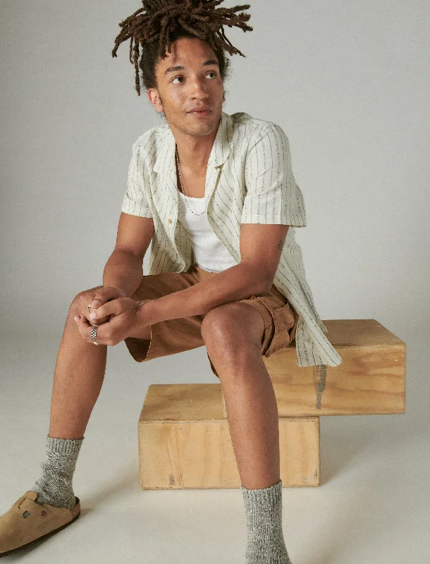 Men's Affordable Shirts for Budget-Friendly StyleLucky Brand Men's Stripe Linen Short Sleeve Camp Collar Shirt Men's Affordable Shirts for Budget-Friendly StyleLucky Brand Men's Stripe Linen Short Sleeve Camp Collar Shirt
