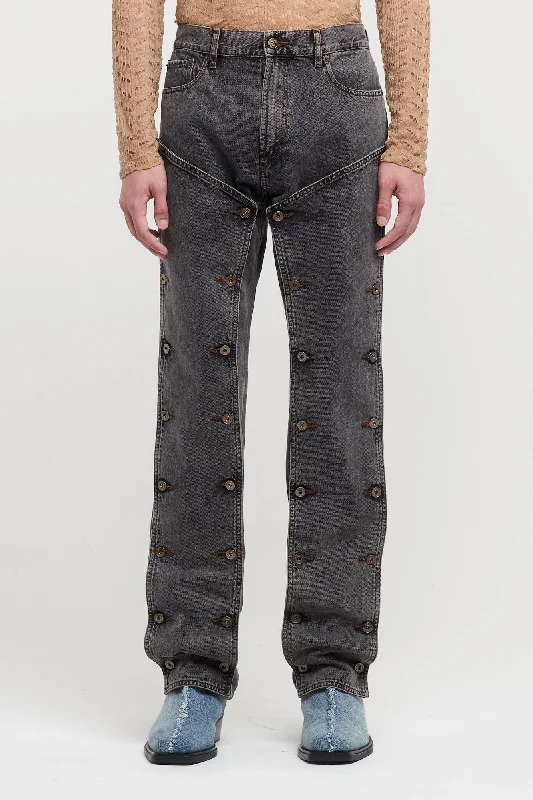 Men's Coats with Water-Repellent FabricY/Project Mens Evergreen Snap Off Jeans
