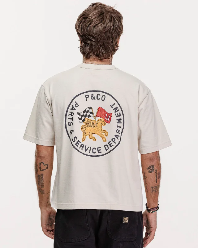 Men's Shirts with Mock NecksParts & Service Boxy T-shirt - Bone
