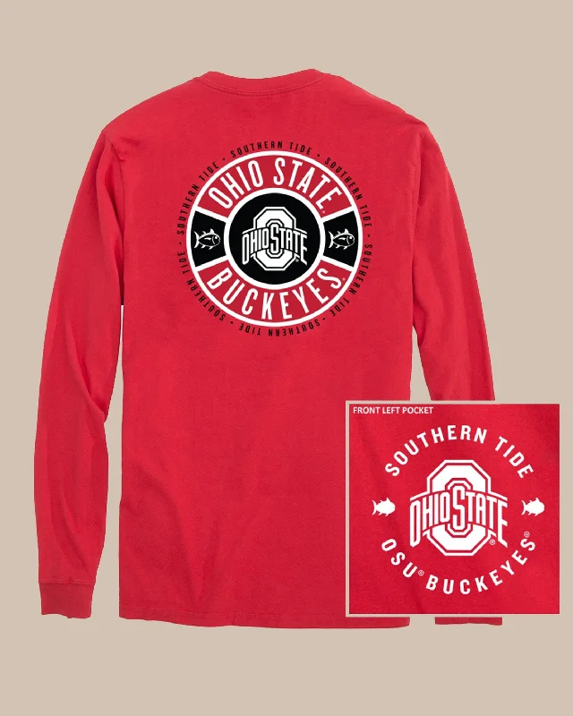 Warm Men's Fleece-Lined TopsOhio State Buckeyes Ring Badge T-Shirt