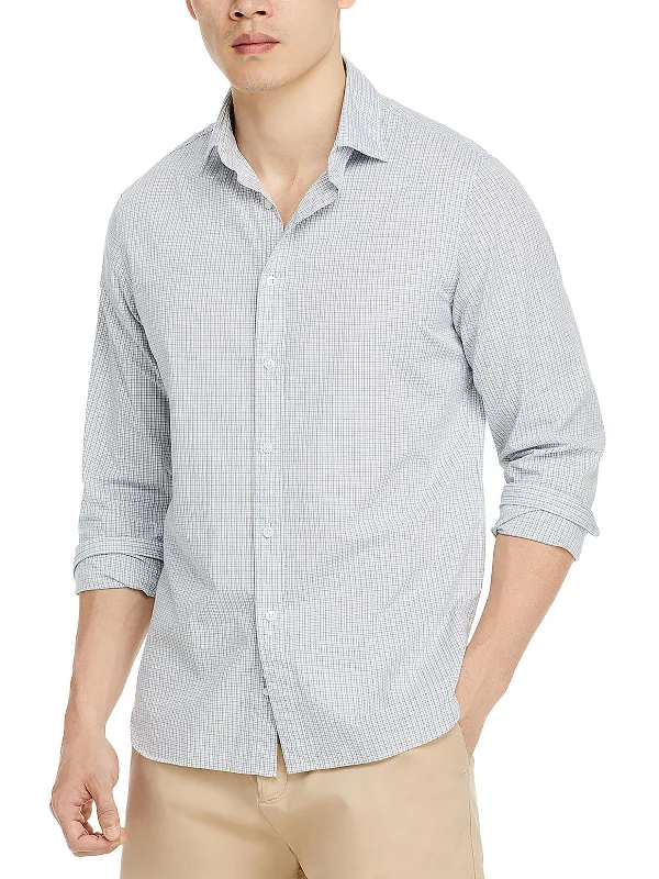 Men's Camping Shirts for Outdoor AdventuresMens Glen Plaid Long Sleeve Button-Down Shirt Men's Camping Shirts for Outdoor AdventuresMens Glen Plaid Long Sleeve Button-Down Shirt