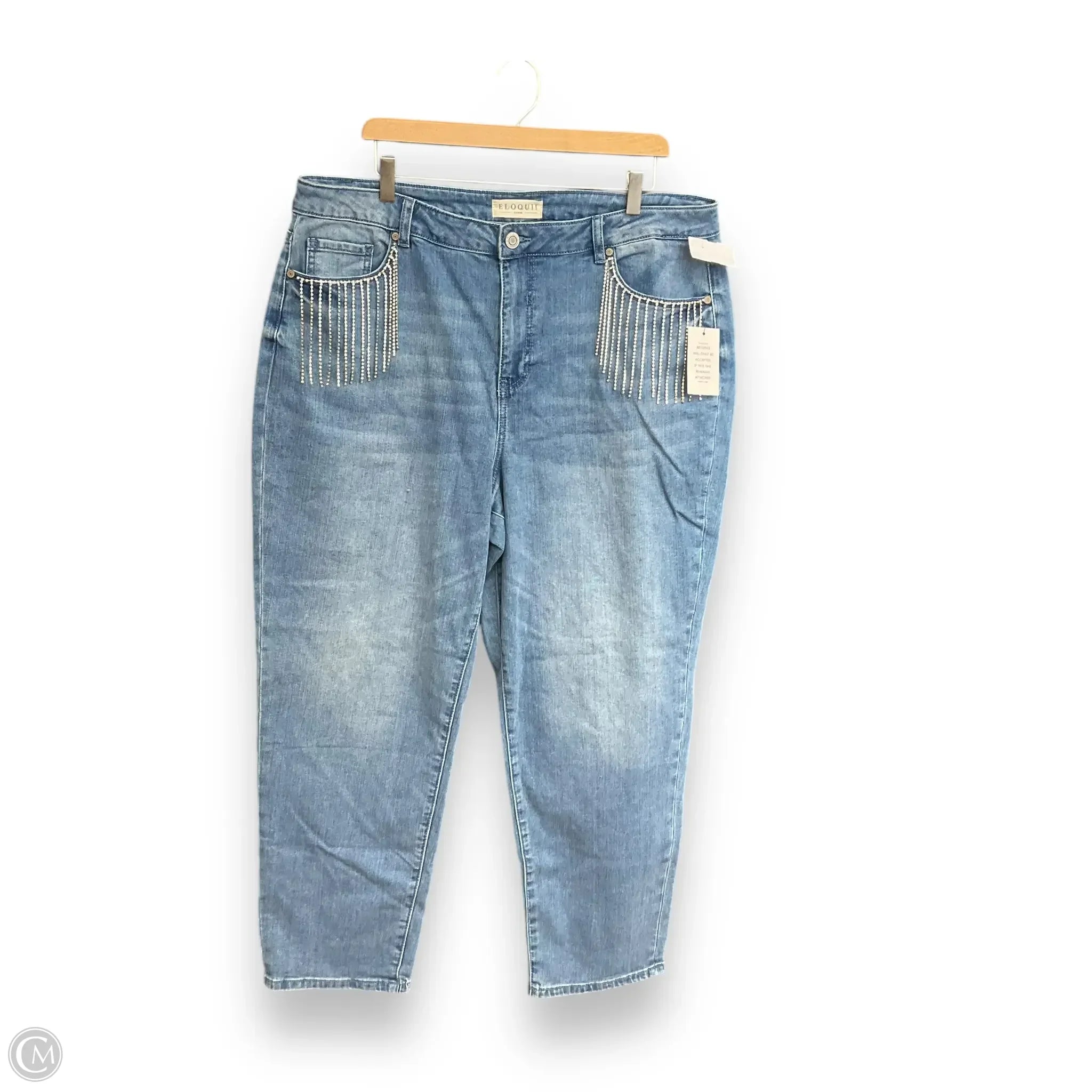 Light Blue Denim Men's JeansJeans Cropped By Eloquii In Blue Denim, Size: 18