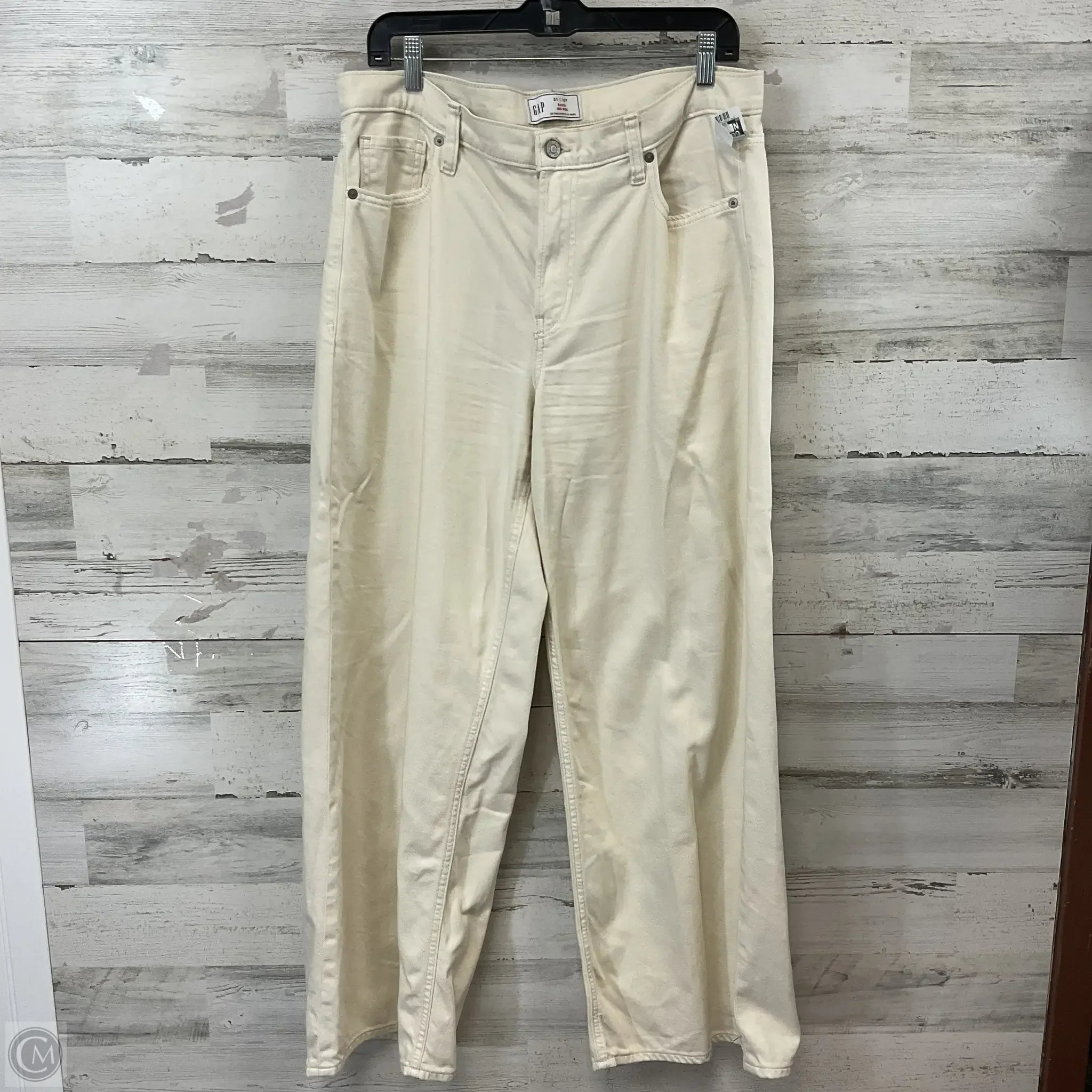 Trendy Men's JeansJeans Wide Leg By Gap In Cream Denim, Size: 12