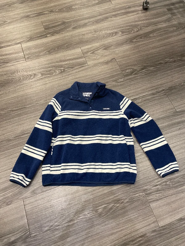 Men's Hoodies with Extra-Long SleevesSweatshirt Collar By Lands End In Striped Pattern, Size: M Men's Hoodies with Extra-Long SleevesSweatshirt Collar By Lands End In Striped Pattern, Size: M
