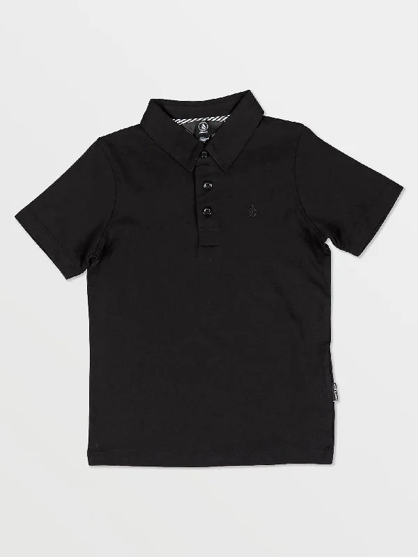 Men's Shirts with Button-Down PocketsLittle Boys Wowzer Polo Short Sleeve Shirt - Black