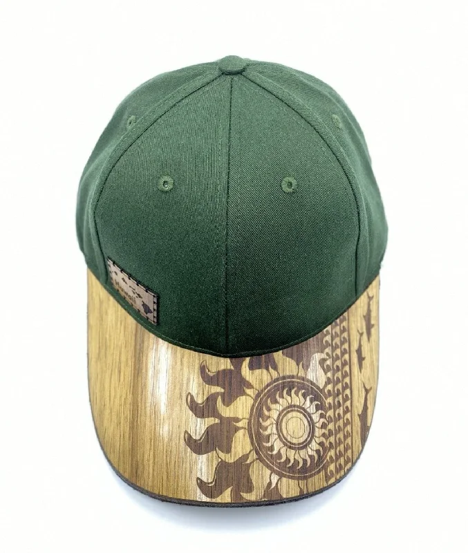 Oversized Fedora HatsHawaii Island Patch Koa Wood Hat