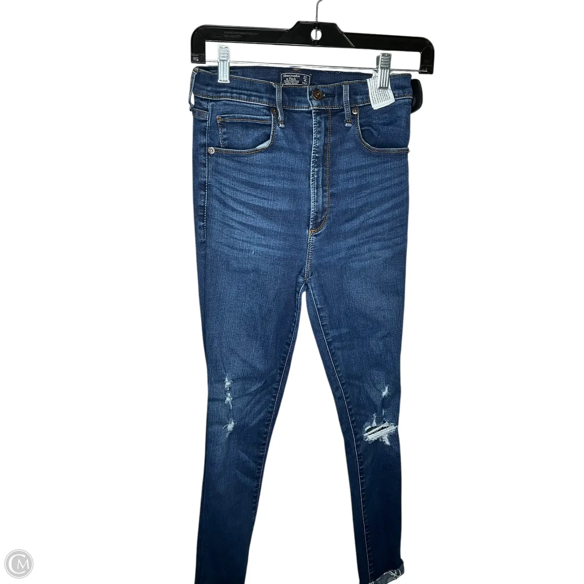 Mid-Waisted Men's JeansJeans Skinny By Abercrombie And Fitch In Blue Denim, Size: 4