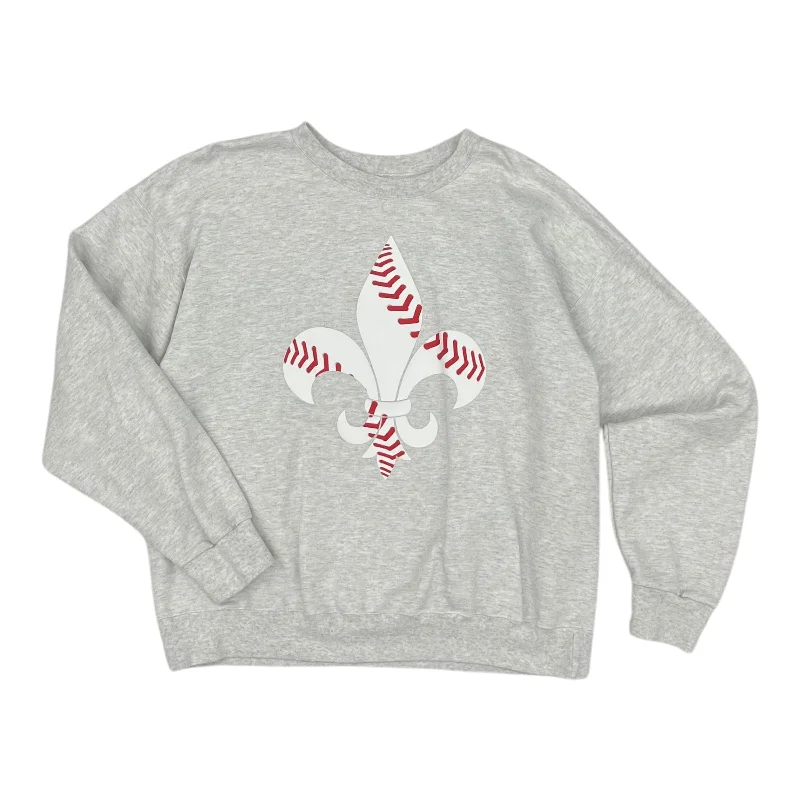 Men's Hoodies for GymSweatshirt Crewneck By Clothes Mentor In Grey, Size:L