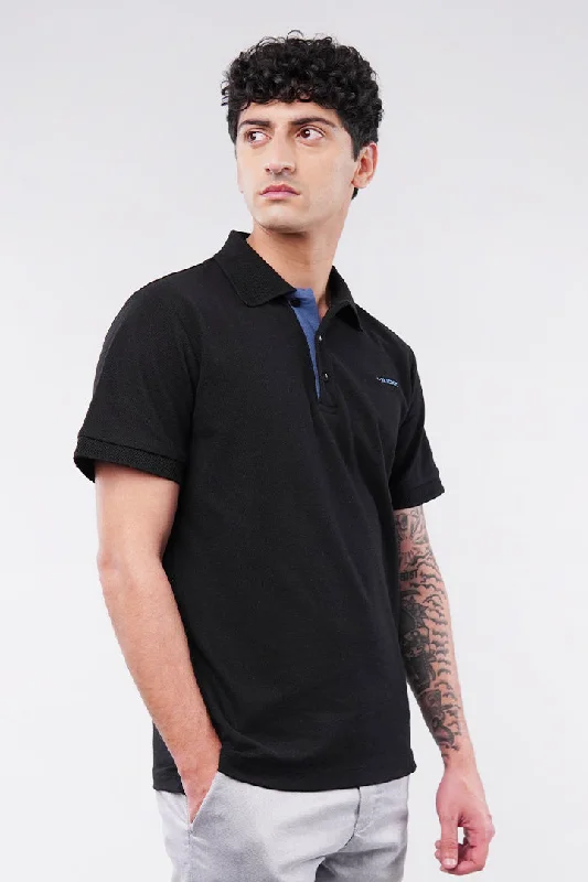 Men's Shirts with Elastic WaistbandsMNDZ Signature Polo Shirt - Black
