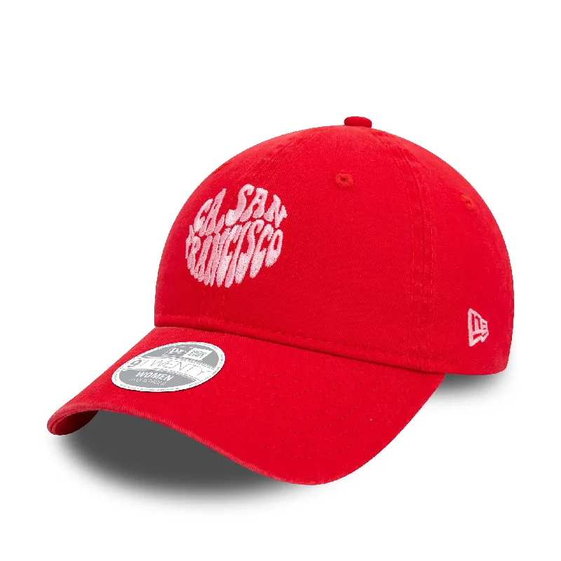 Vibrant Straw HatsNew Era Womens Washed Red 9TWENTY Adjustable Cap
