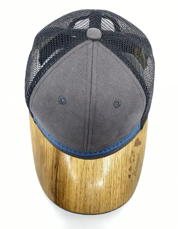 Customized Trucker HatsTribal Wave Koa Wood Hat