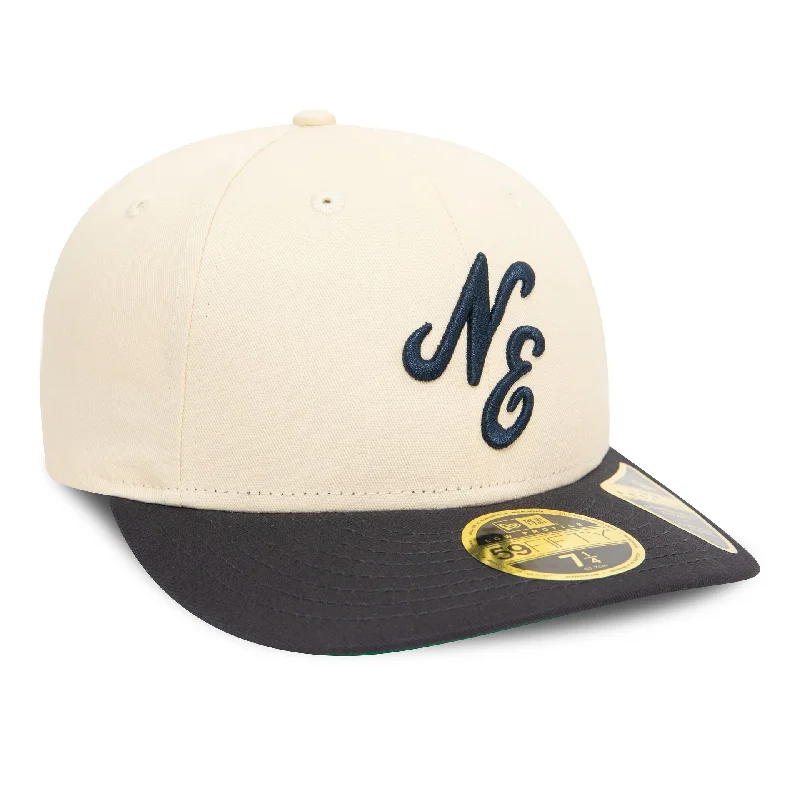 Gentlemen's Fedora HatsNew Era Heritage Script Cream Low Profile 59FIFTY Fitted Cap