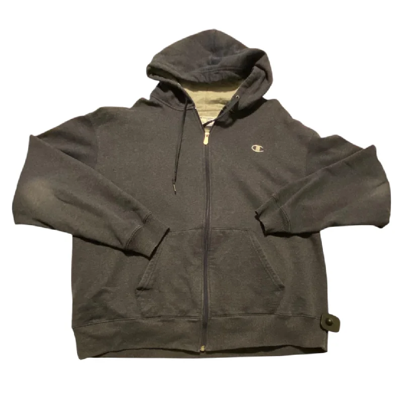 Weather-Ready Men's HoodiesAthletic Sweatshirt Hoodie By Champion In Navy, Size: Xl