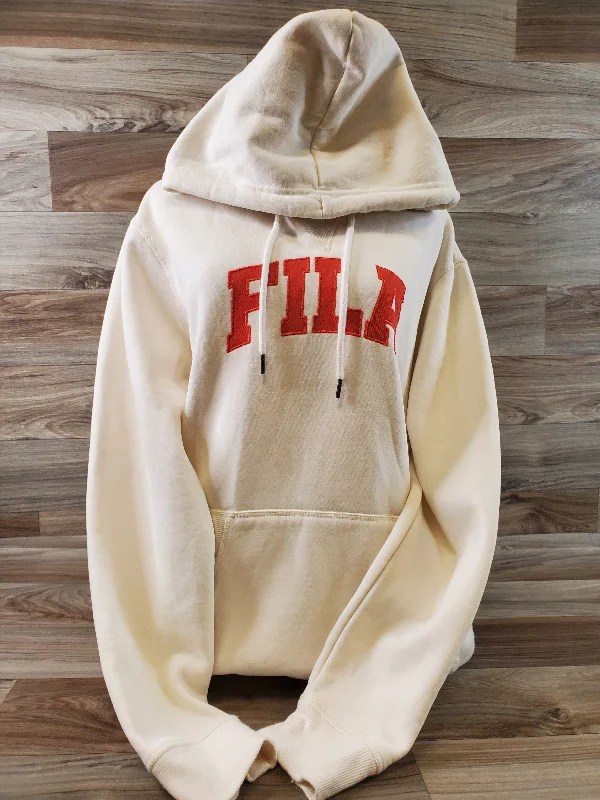 Men's Hoodies for Outdoor ActivitiesSweatshirt Hoodie By Fila In Cream, Size: L