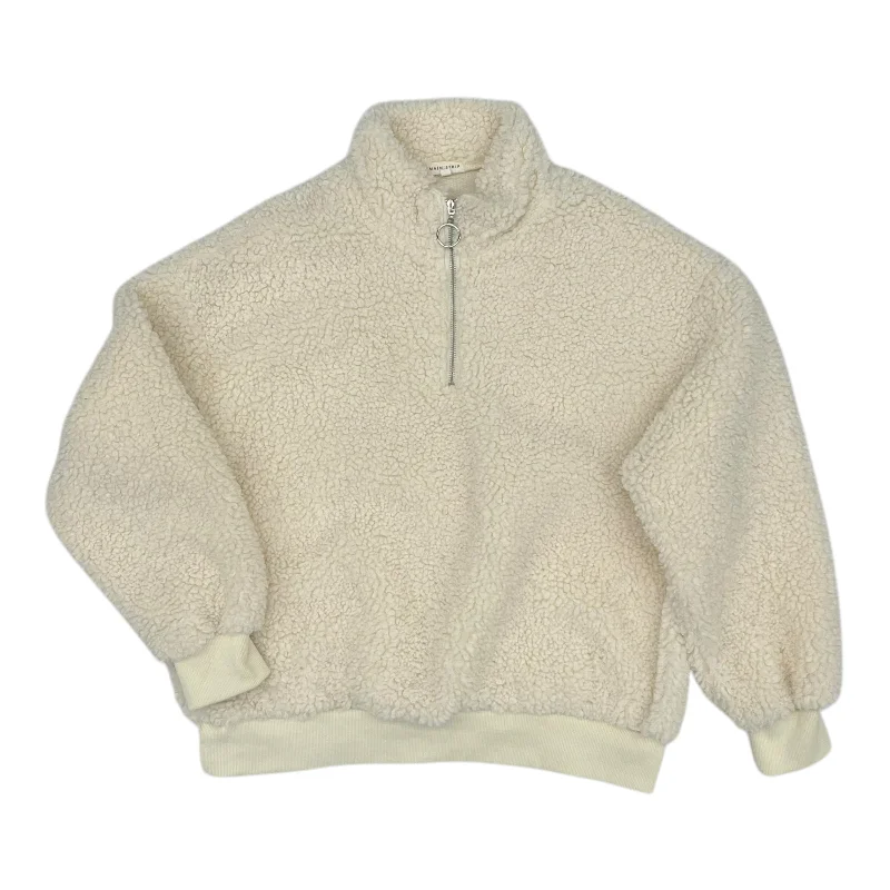 Men's Hoodies with Screen-Printed GraphicsSweatshirt Collar By Main Strip In Cream, Size:S Men's Hoodies with Screen-Printed GraphicsSweatshirt Collar By Main Strip In Cream, Size:S
