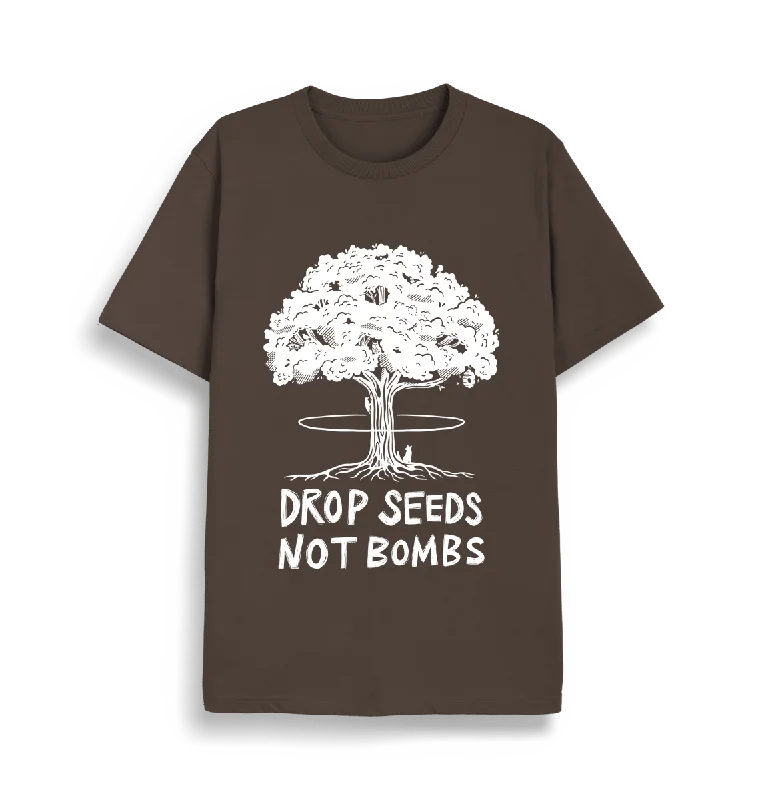 Men's Shirts with Double-Breasted DesignsDrop Seeds Not Bombs T-Shirt