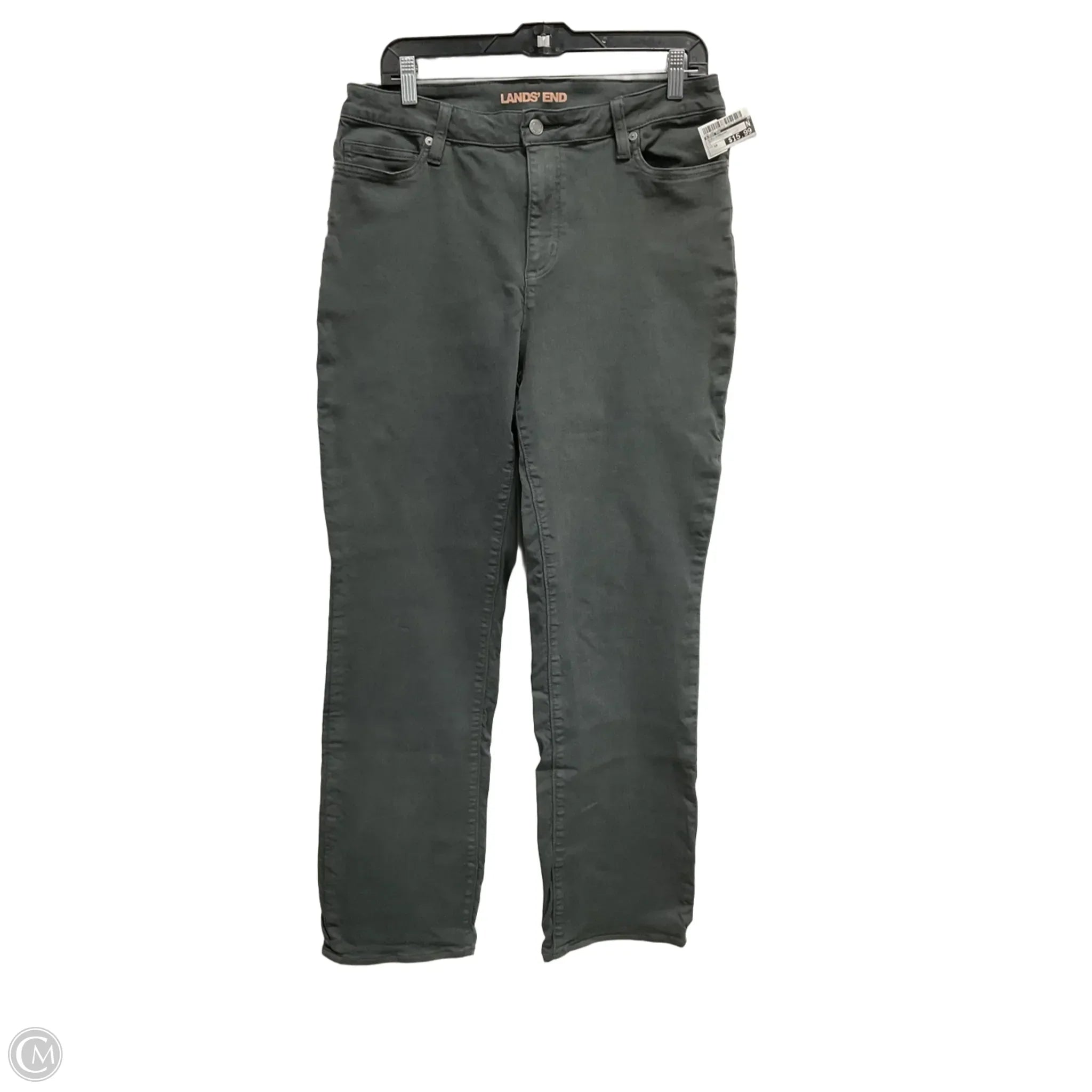 High-Quality Ripped Men's JeansJeans Straight By Lands End In Grey, Size: 14