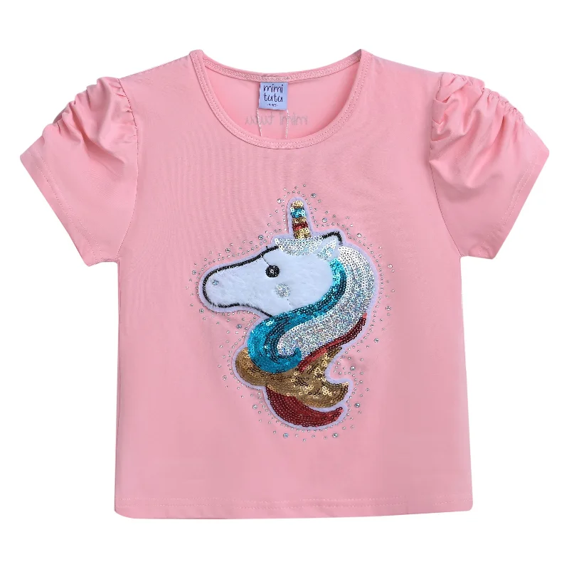 Men's Sweaters with Argyle PatternsPink Unicorn Applique T-Shirt
