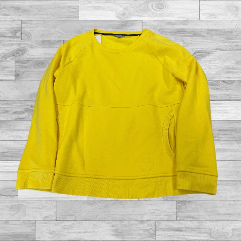 Functional Men's Workout HoodiesSweatshirt Crewneck By Talbots In Yellow, Size: M