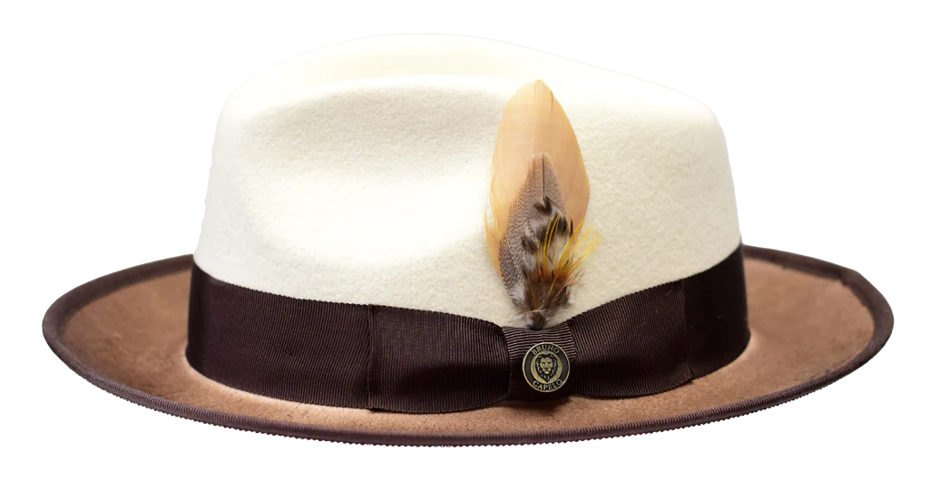 Vibrant Baseball HatsCream-Brown Bruno Capelo Wool Hat Felt Fedora New Yorker Collection Vibrant Baseball HatsCream-Brown Bruno Capelo Wool Hat Felt Fedora New Yorker Collection