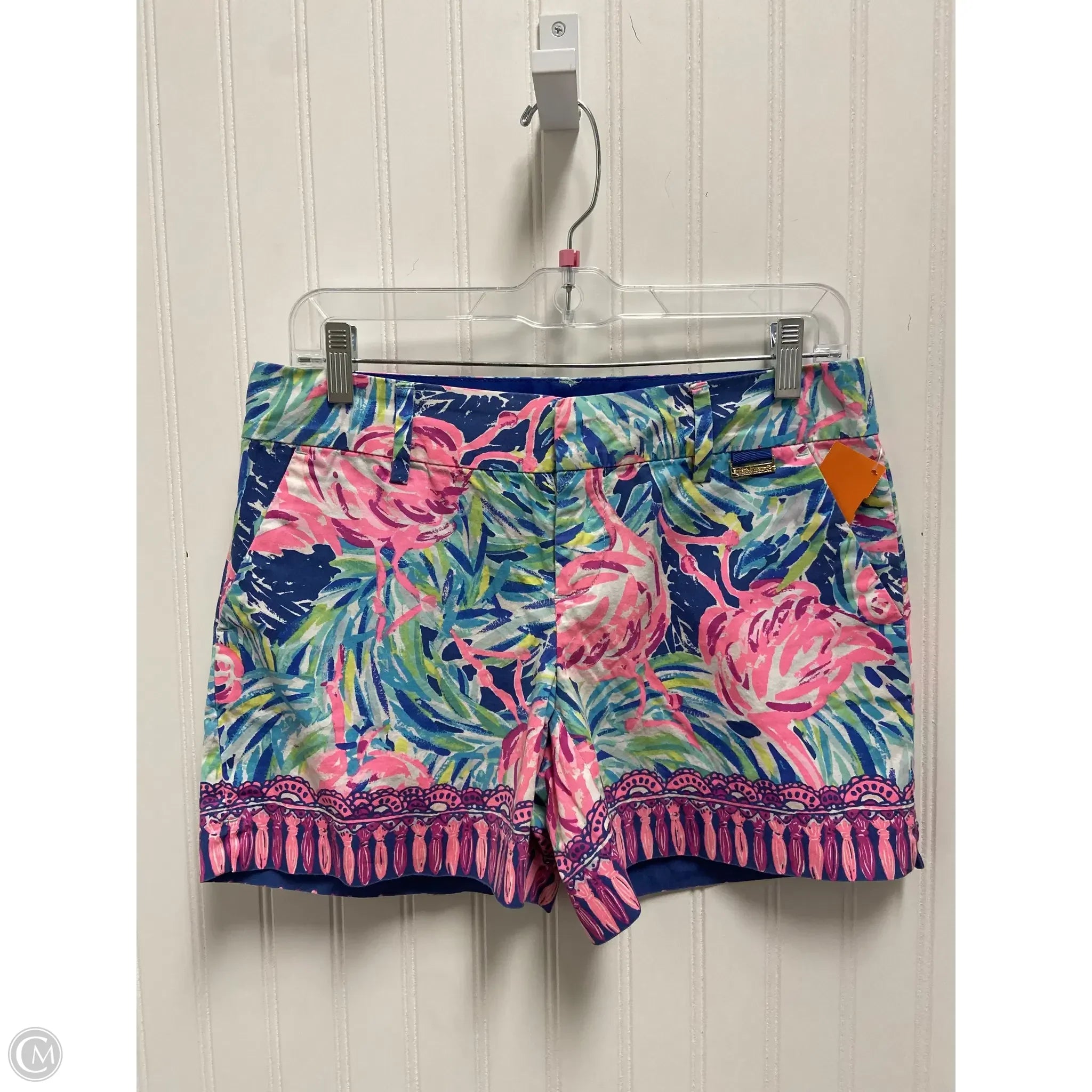 Warm-Weather Men's Linen ShortsShorts Designer By Lilly Pulitzer In Blue & Pink, Size: 2