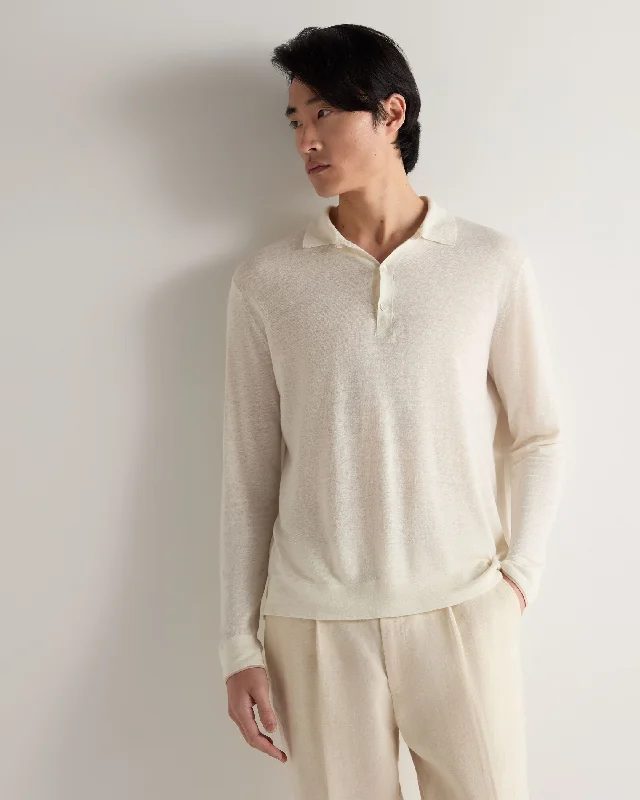 Men's Shirts with Wrinkle-Resistant FabricMen's Linen Blend Polo Shirt New Ivory White Men's Shirts with Wrinkle-Resistant FabricMen's Linen Blend Polo Shirt New Ivory White