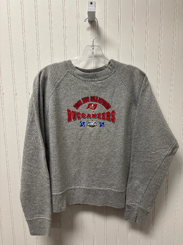 Fashionable Men's Streetwear HoodiesSweatshirt Crewneck By Nfl In Grey, Size: M