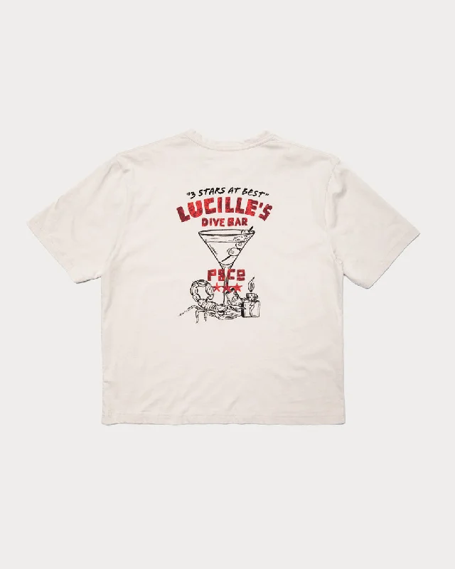 Patterned Men's Hawaiian ShirtsLucille's Dive Bar Boxy T-Shirt - Bone