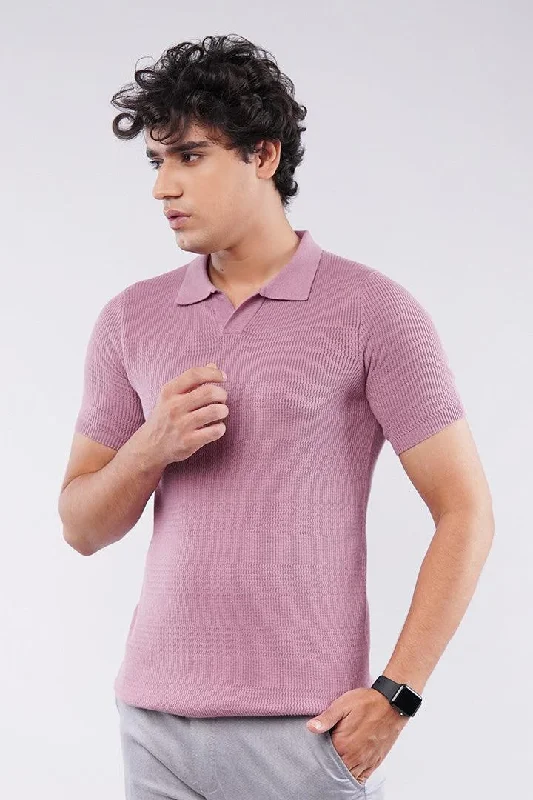 Men's Short-Sleeved ShirtsJohnny Collar Polo Shirt - Dusty Pink