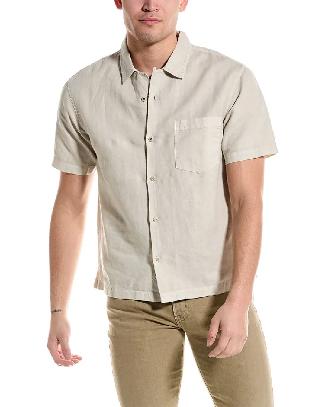 Men's Pattern-Play Shirts for a Fun TwistAG Jeans Foster Linen-Blend Shirt