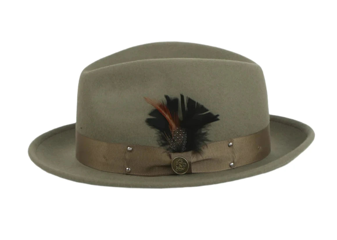 Summer Straw HatsOlive Steven Land Men's Wool Fedora Felt Winter Hat-The Ayden Style No: WH-100 Summer Straw HatsOlive Steven Land Men's Wool Fedora Felt Winter Hat-The Ayden Style No: WH-100