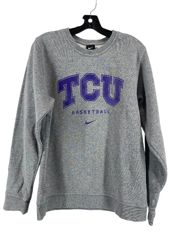 Elevated Men's Lounge HoodiesSweatshirt Crewneck By Nike In Grey & Purple, Size: S