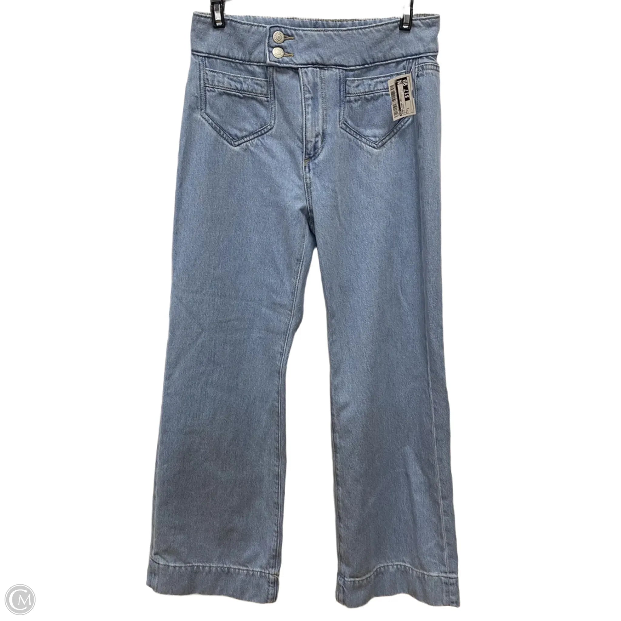 Men's Jeans with a Destroyed LookJeans Wide Leg By Loft In Blue Denim, Size: 2