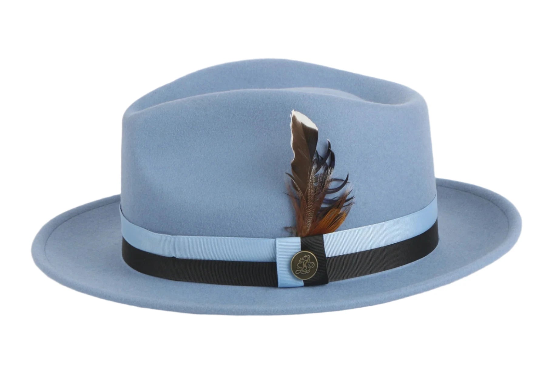 Funky Snapback HatsSteven Land Carolina Blue Wool Men's Hat Fedora Felt Hat-The Madison Funky Snapback HatsSteven Land Carolina Blue Wool Men's Hat Fedora Felt Hat-The Madison