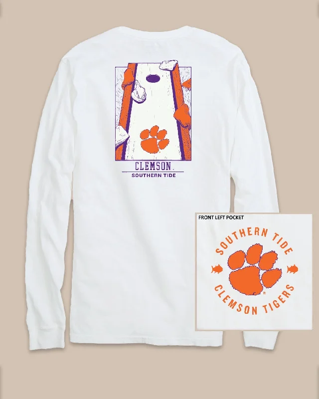 Warm Men's Fleece-Lined TopsClemson Tigers Gameday Cornhole Board T-Shirt