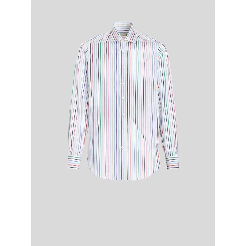 Men's V-Neck T-Shirts for a Flattering ShapeMulti-coloured Striped Shirt