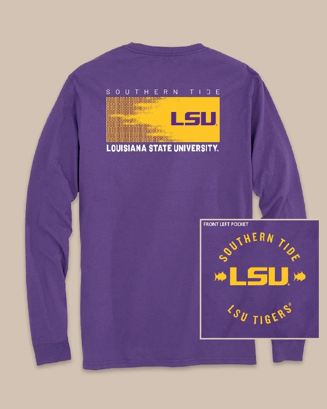 Men's Shirts with Double-Breasted DesignsLSU Tigers Gameday Hexagon Gradient T-Shirt Men's Shirts with Double-Breasted DesignsLSU Tigers Gameday Hexagon Gradient T-Shirt