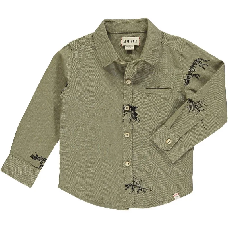 Men's Custom Dress Shirts for a Personalized FitBoy's Atwood Woven Shirt In Dino Earth Men's Custom Dress Shirts for a Personalized FitBoy's Atwood Woven Shirt In Dino Earth