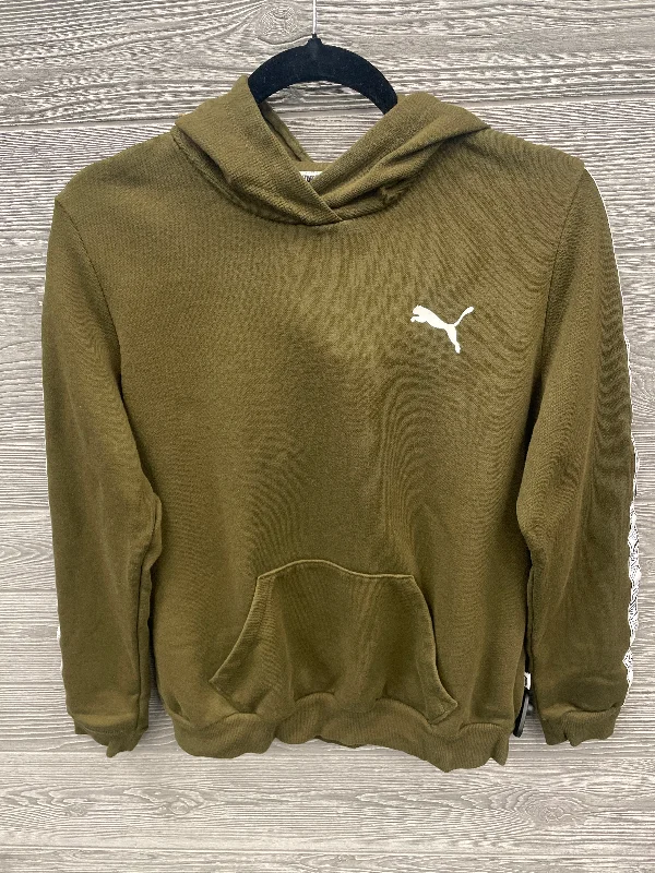 Unique Men's Custom HoodiesAthletic Sweatshirt Hoodie By Puma In Green, Size: L